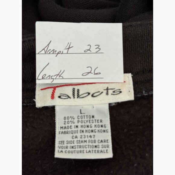 Talbots Holiday Cardigan Women’s Large Black Embroidered Festive Ugly Christmas - Picture 2 of 11